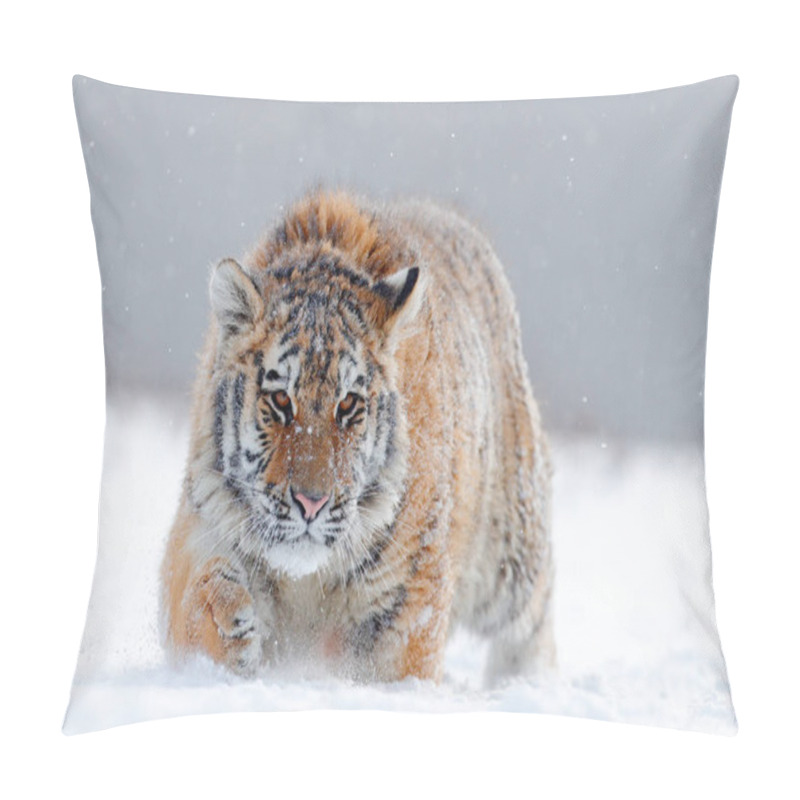 Personality  Siberian Tiger In Snow Forest Pillow Covers