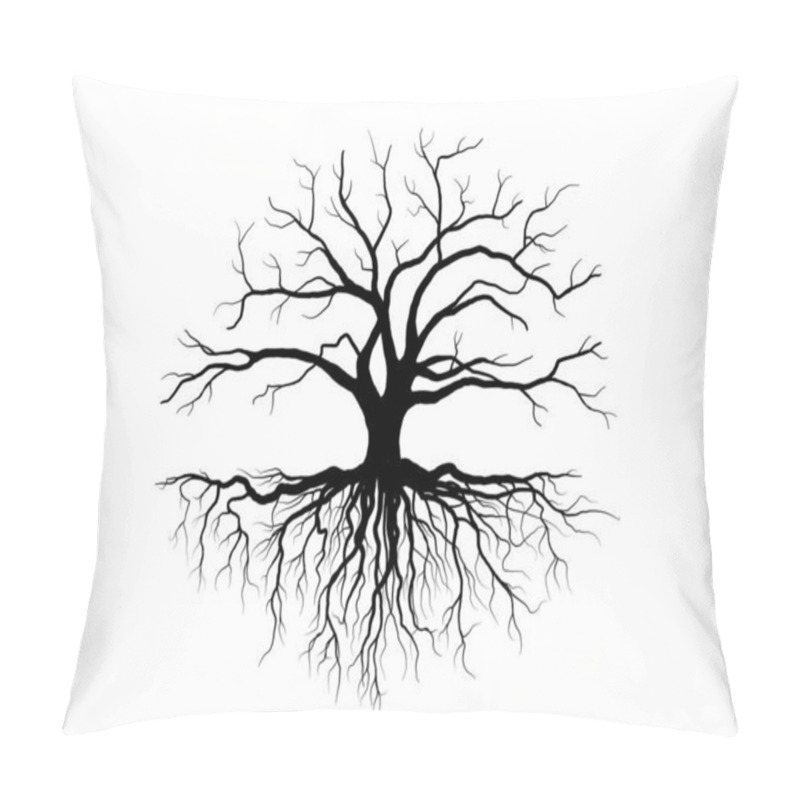 Personality  Black Trees And Root With Leaves Look Beautiful And Refreshing. Tree And Roots LOGO Style Pillow Covers