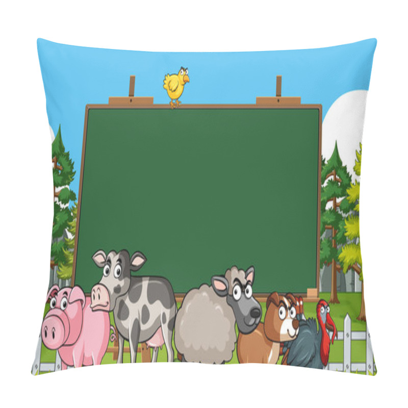 Personality  Board Template With Nature Theme Background Illustration Pillow Covers