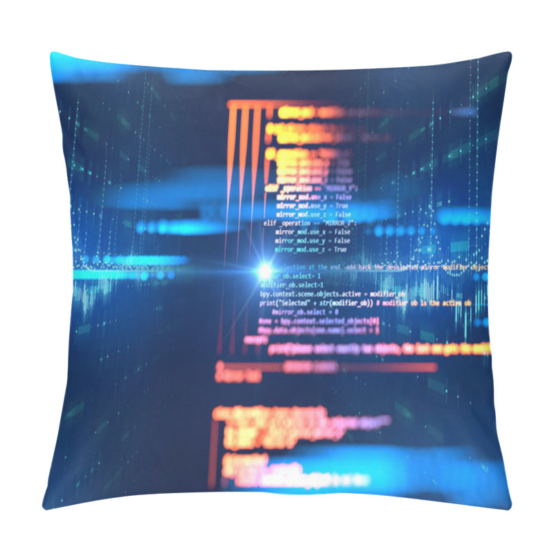 Personality  Programming Code Abstract Technology Background Of Software Deve Pillow Covers