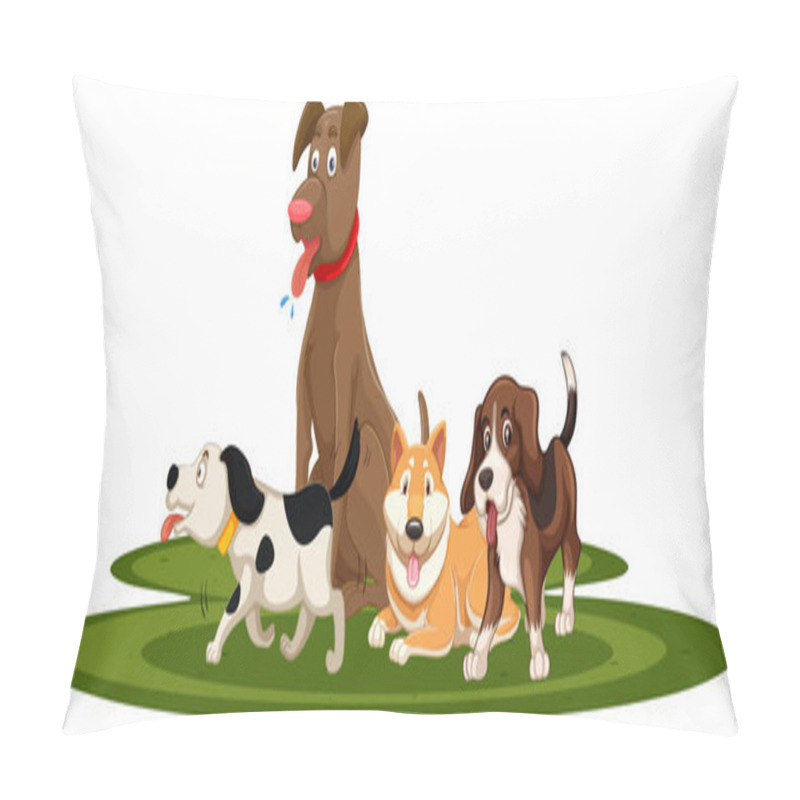 Personality  A Set Of Dog Illustration Pillow Covers