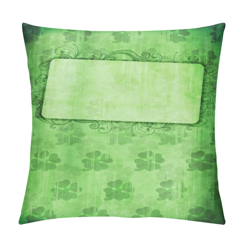 Personality  Grunge Background With Clover And Copy-s Pillow Covers