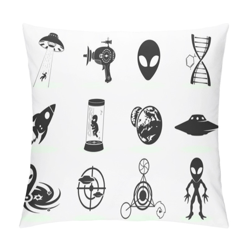 Personality  Alien Icons Set Pillow Covers