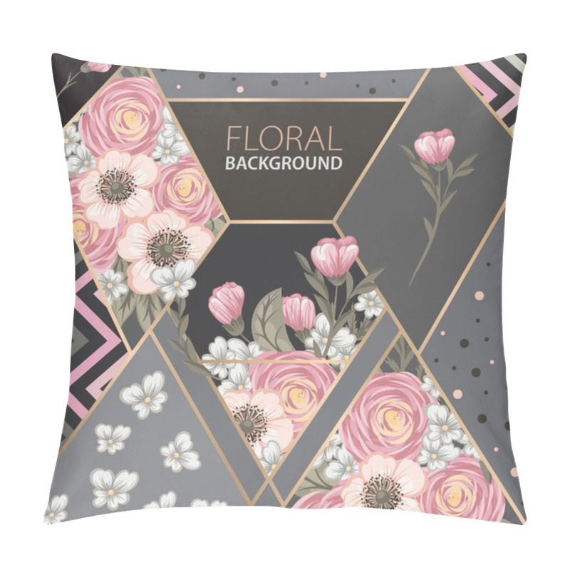 Personality  Floral Patchwork Pattern With Geometrical Elements Pillow Covers