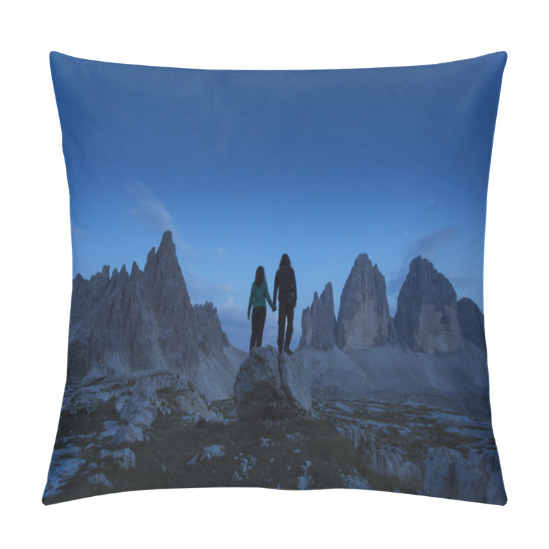 Personality  Couple Holding By Hands In Night On National Park Tre Cime Di La Pillow Covers