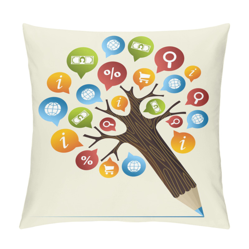 Personality  Research Studies Concept Pencil Tree Pillow Covers