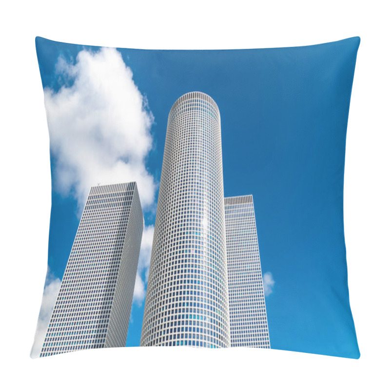 Personality  Azrieli Shopping Mall And Business Center, Three Skyscrapers In The Heart Of Tel Aviv, Israel Pillow Covers