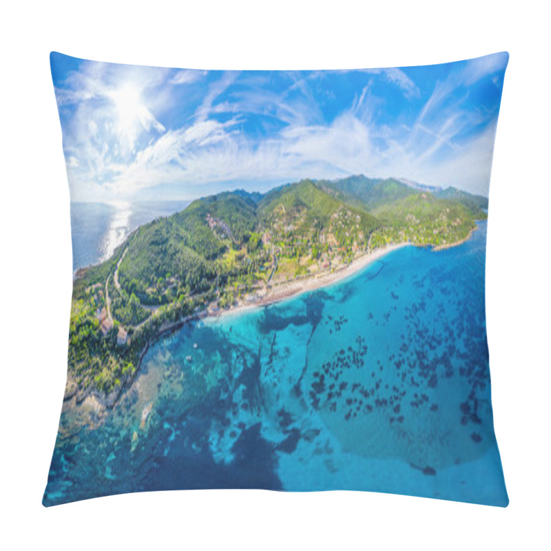 Personality  Landscape With Beach Of Favone And South Corsica Coast, Corsica Island, France Pillow Covers