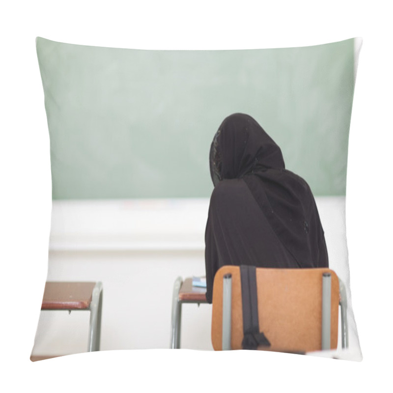 Personality  Arabian School Girl In Classroom Pillow Covers