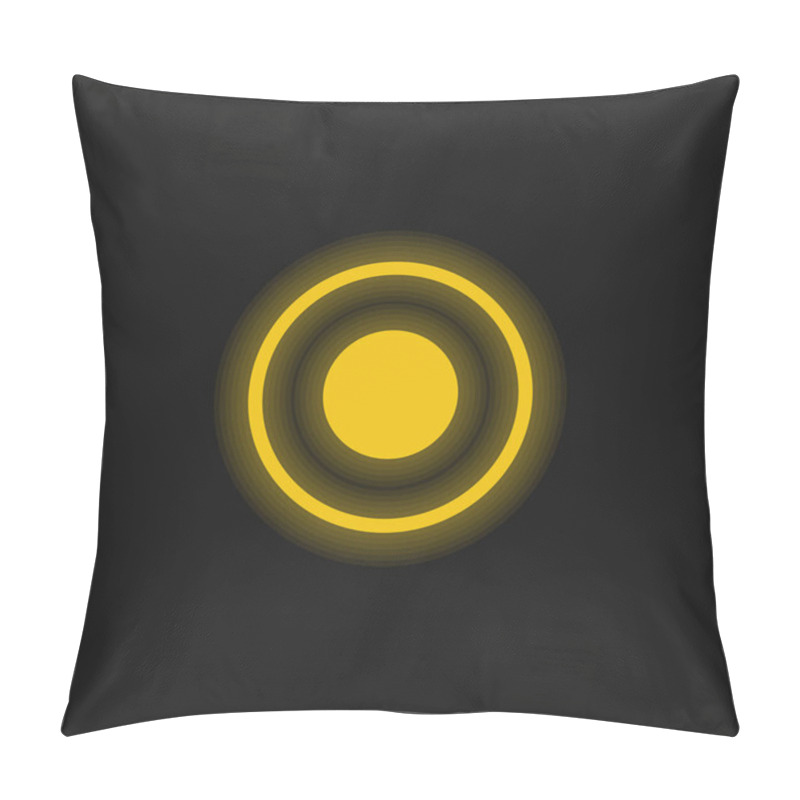 Personality  Atom Circular Symbol Of Circles Yellow Glowing Neon Icon Pillow Covers