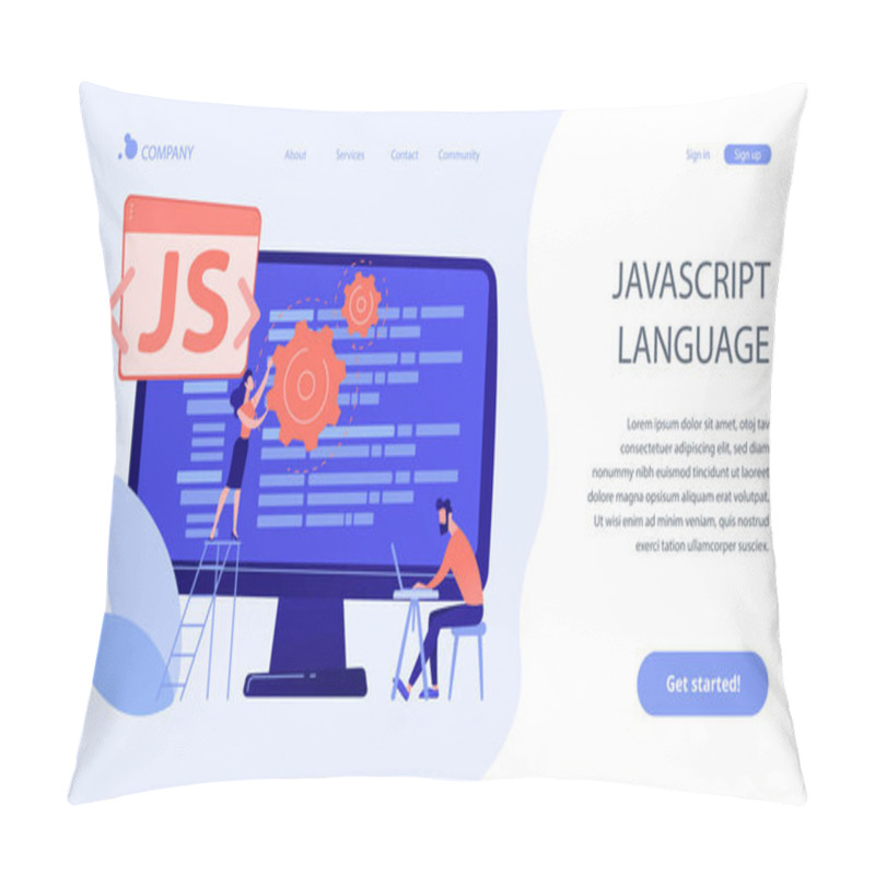 Personality  JavaScript Concept Landing Page. Pillow Covers