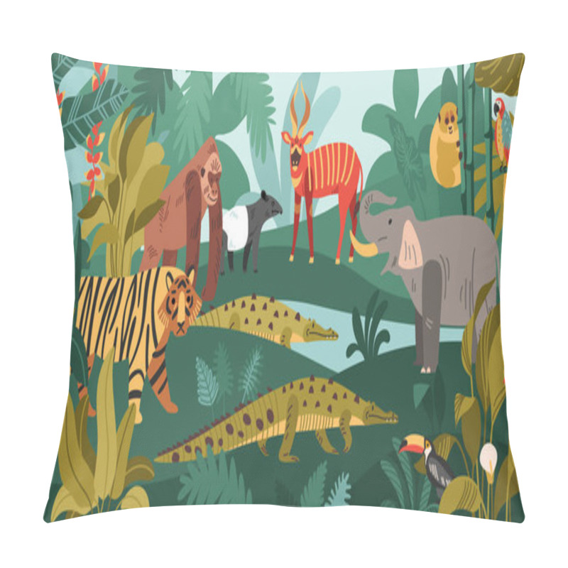 Personality  Jungle Beasts Landscape Composition Pillow Covers