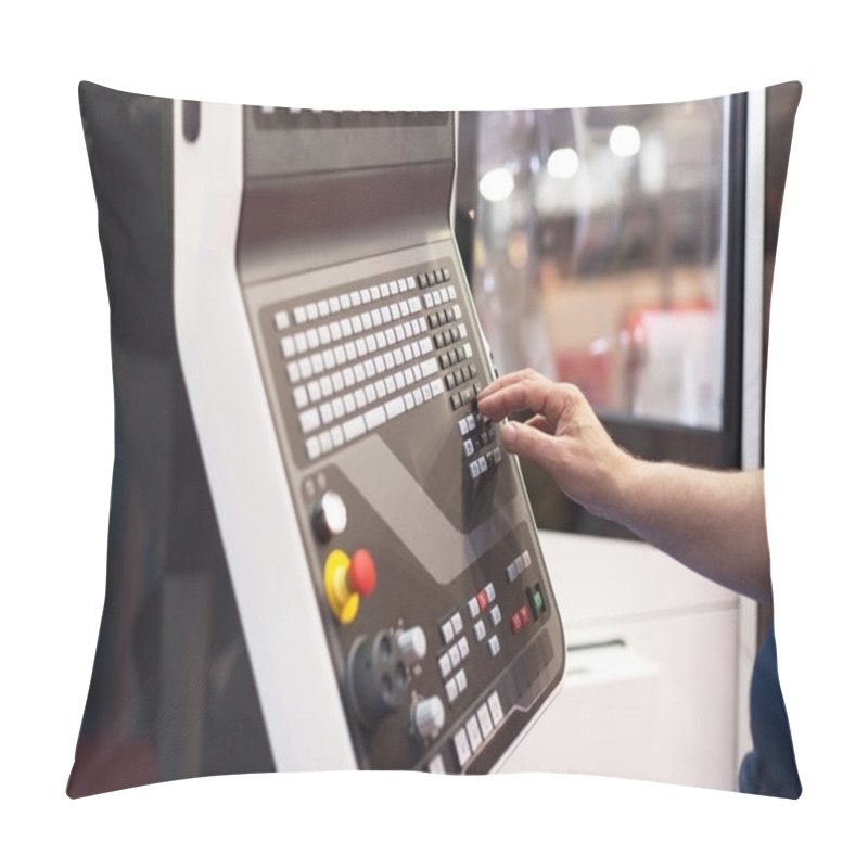 Personality  Man Working At Programmable Machine  Pillow Covers