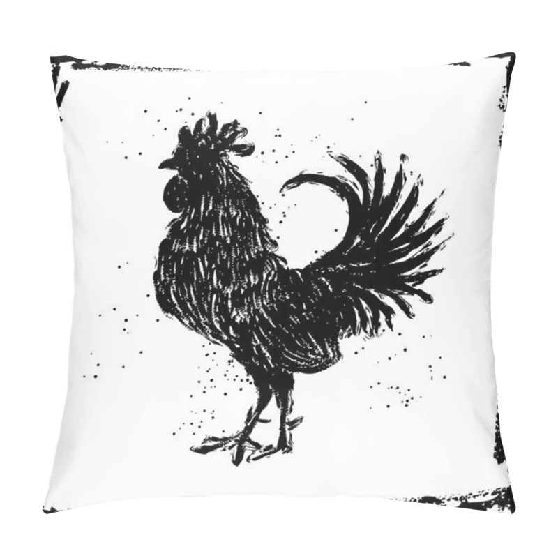 Personality  Chinese Hand Drawing Rooster Pillow Covers