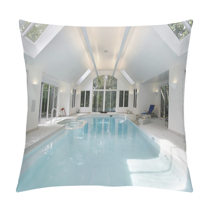 Personality  Large Swimming Pool In Luxury Home Pillow Covers