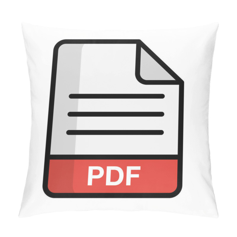 Personality  PDF Electronic Document File Icon. Editable Vector. Pillow Covers