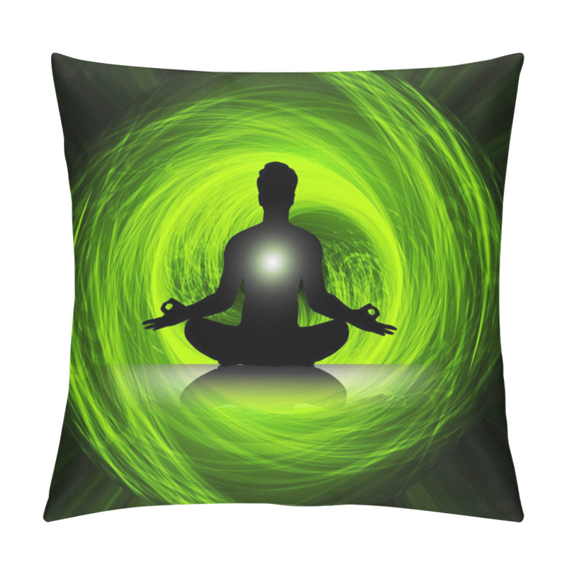 Personality  Meditating Male Silhouette In Lotus Position Pillow Covers