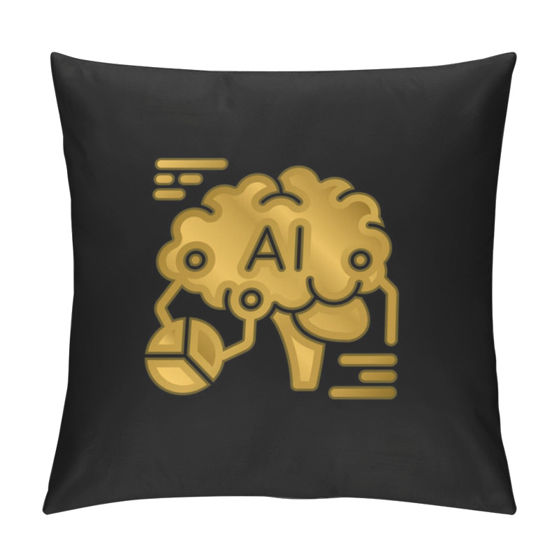 Personality  Analytics Gold Plated Metalic Icon Or Logo Vector Pillow Covers