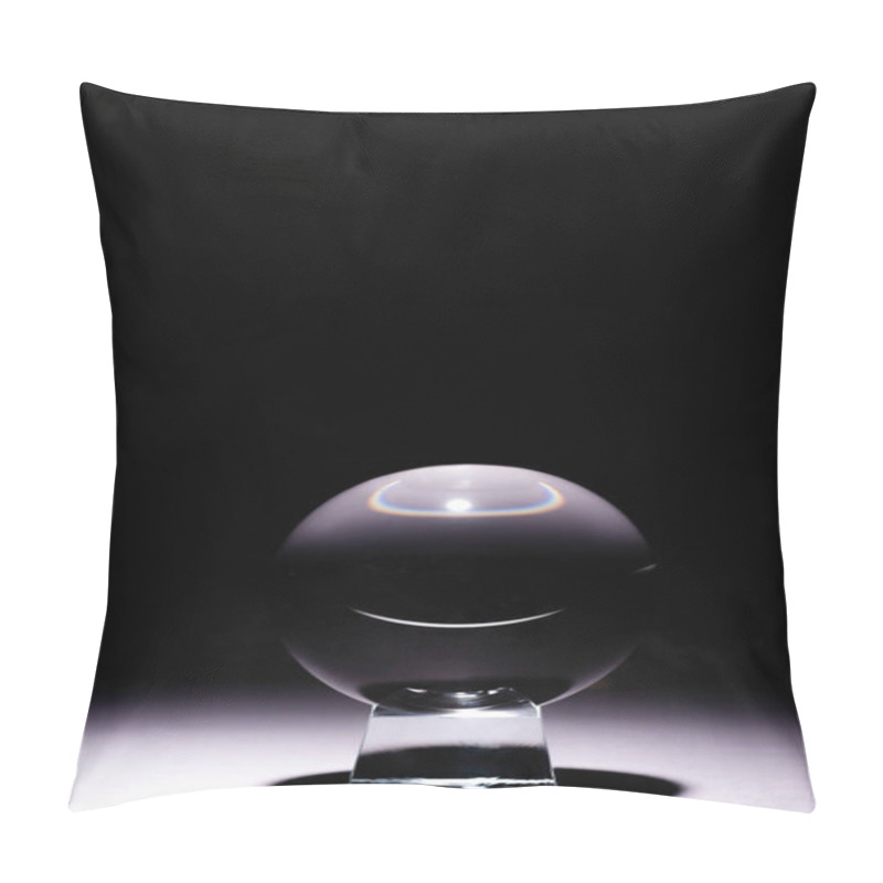 Personality  Crystal Ball On White Surface On Black Background Pillow Covers