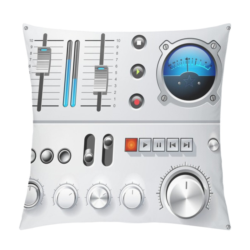 Personality  Analog Controls Interface Elements Set, Vector Pillow Covers