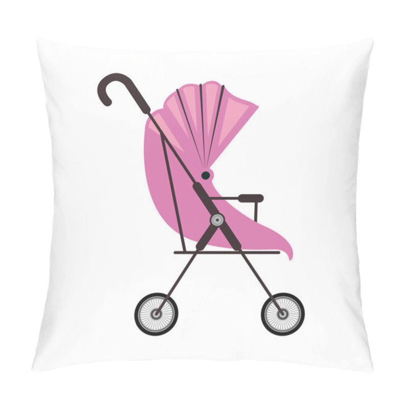 Personality  Cute Baby Carriage With Pink Soft Top Pillow Covers