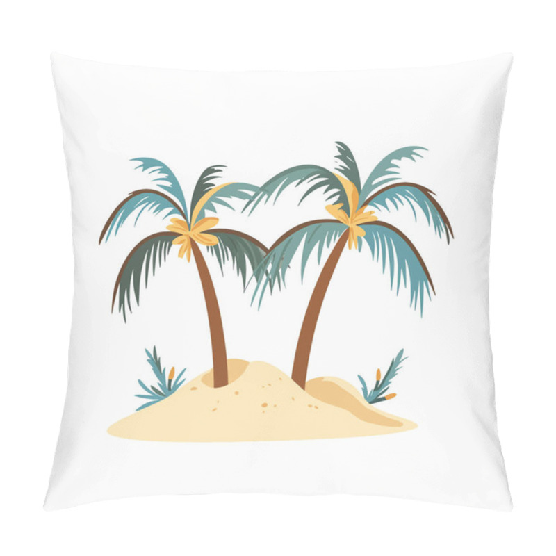 Personality  A Playful Beach-themed Christmas With Palm Trees And Sand. Vector Pillow Covers