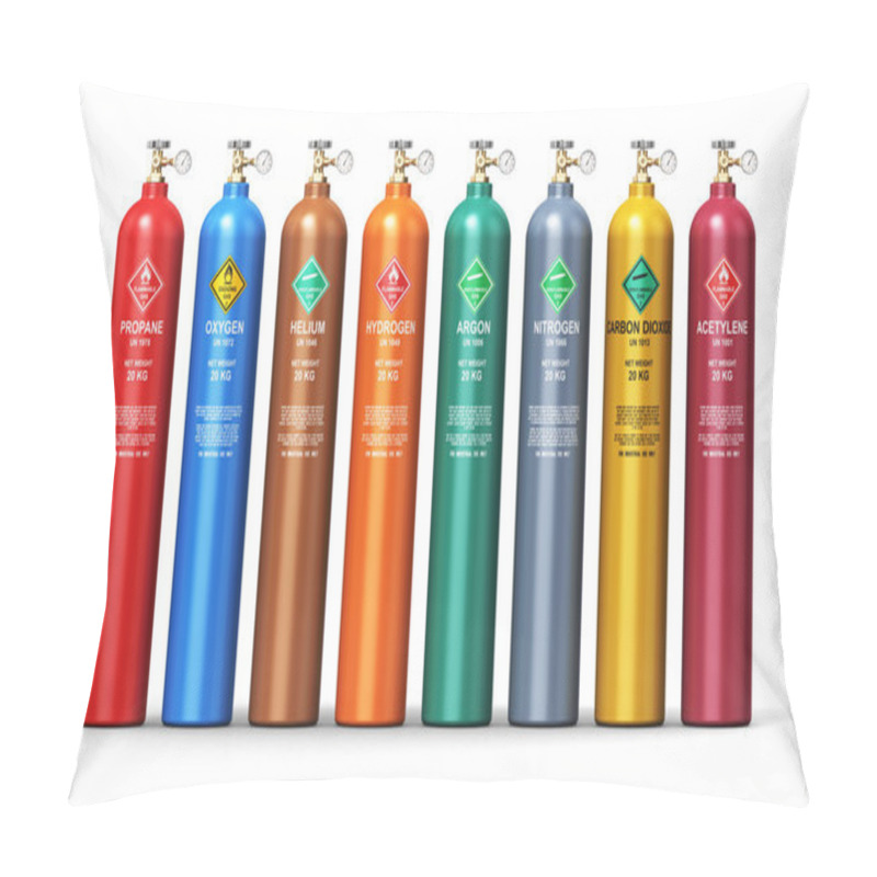 Personality  Set Of Different Industrial Liquefied Gas Containers Pillow Covers