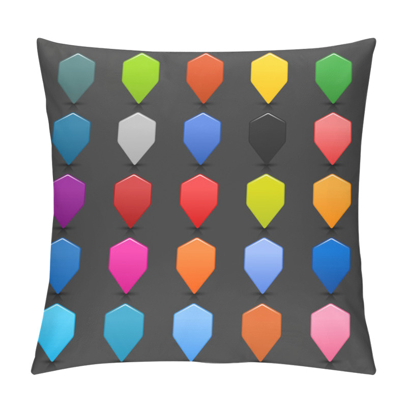 Personality  25 Mapping Pins Sign Web Map Icon Pillow Covers