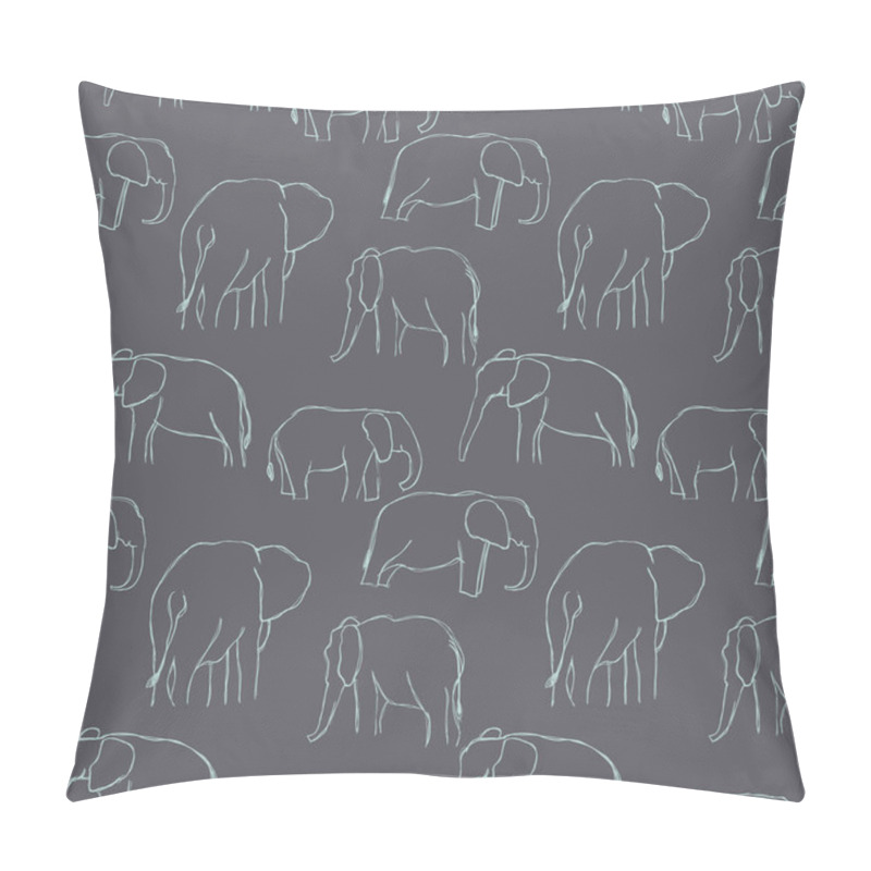 Personality  Vector Elephants Seamless Pattern Background. Pillow Covers