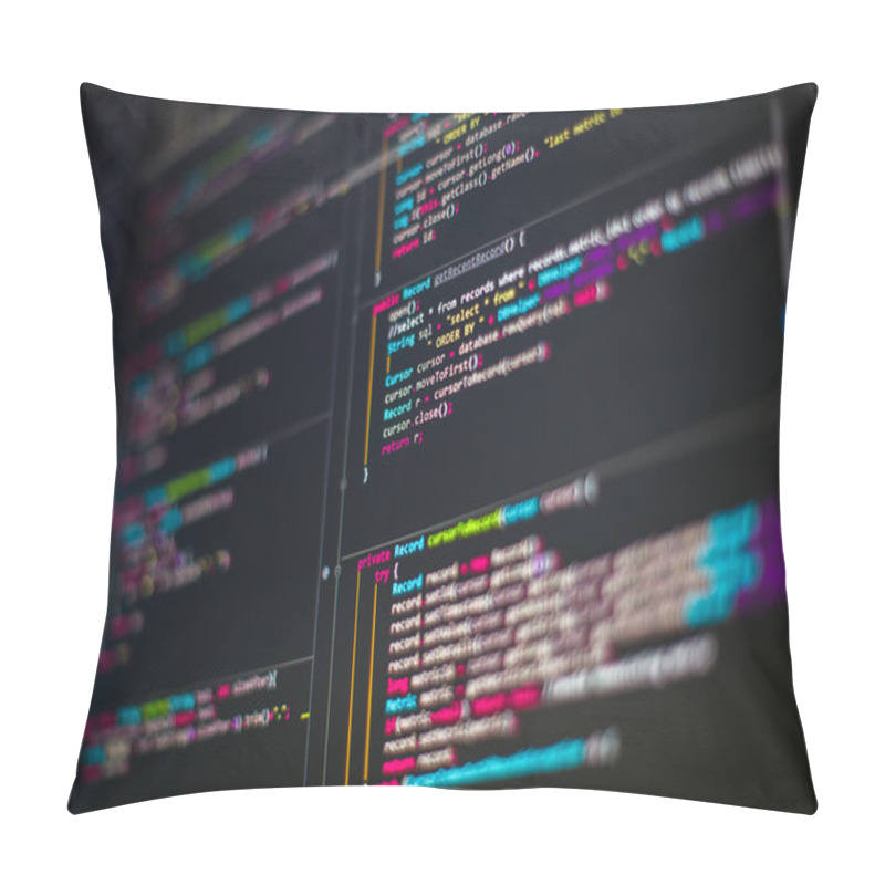 Personality  Lines Of Code On Computer Screen Pillow Covers