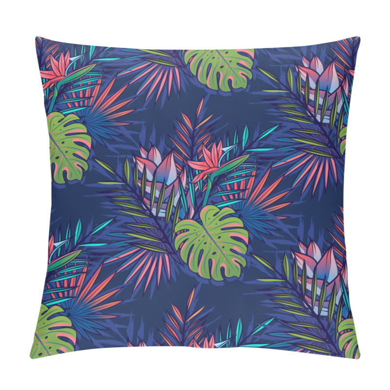 Personality  Seamless Tropical Pattern With Palms, Monstera Leaves. Pillow Covers