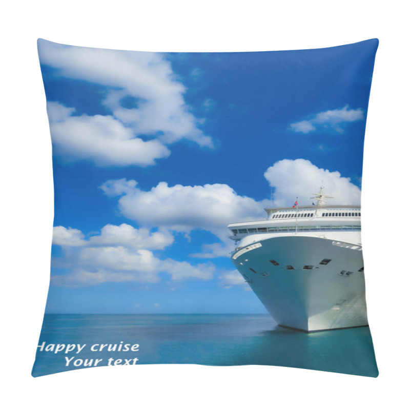 Personality  Cruise Ship In Open Water - Front View Pillow Covers