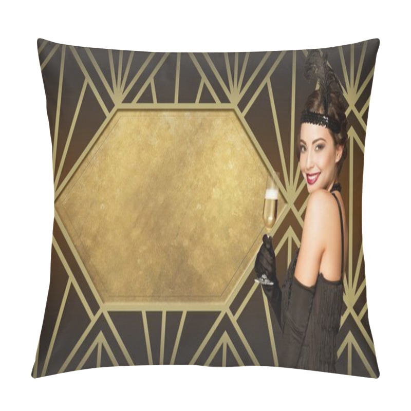 Personality  Art Deco Style Party Girl. Pillow Covers