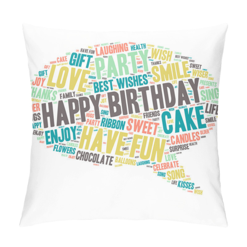 Personality  Word Cloud - Happy Birthday Celebration - Speech Bubble Pillow Covers