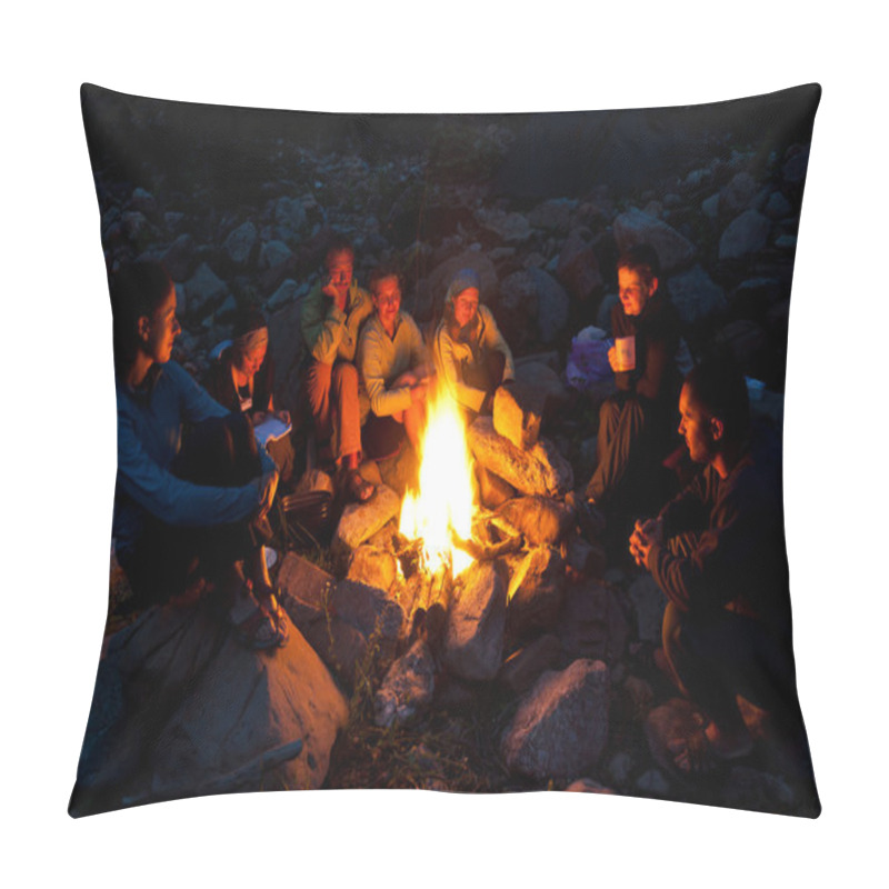 Personality  Near Campfire In Forest Pillow Covers