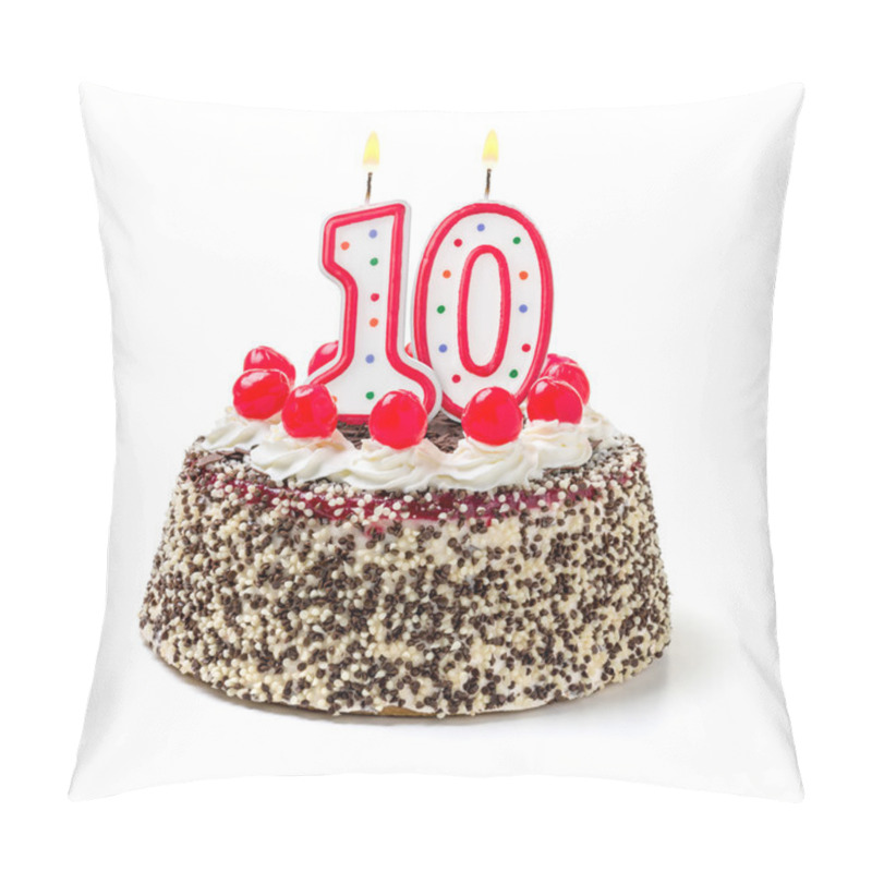 Personality  Birthday Cake With Burning Candle Number Pillow Covers