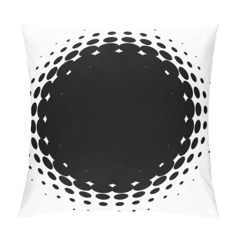 Personality  Spherical Distortion Halftone Dots Element. Orb, Ball Deform On Bulge, Bump Speckles, Polka-dots And Screentone.Pointillist, Pointillism Abstract Geometric Circle Element, Pattern.Curve,camber FX Pillow Covers