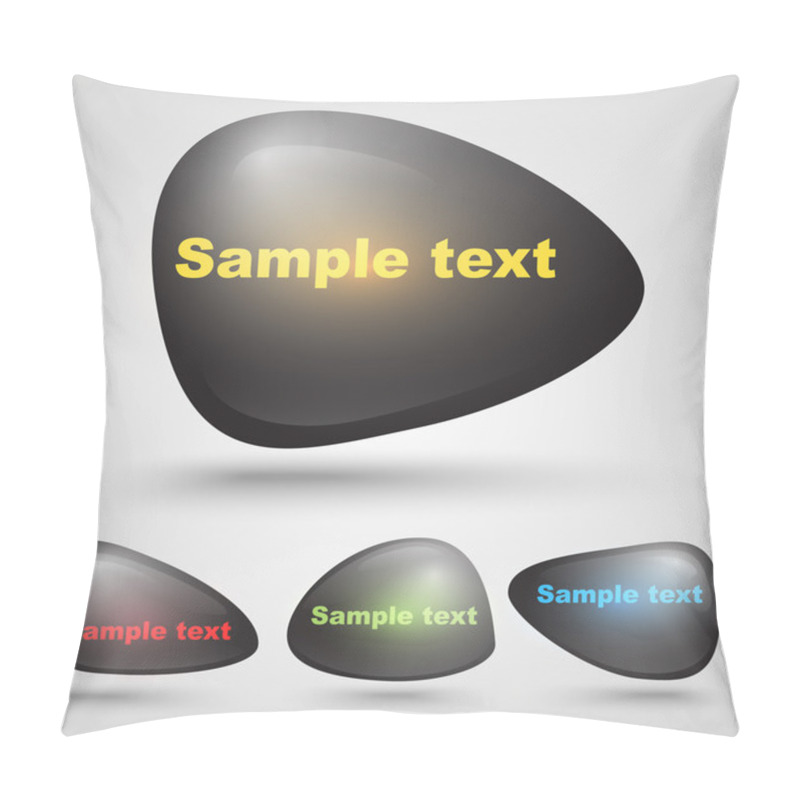 Personality  Vector Black Buttons With Sample Text. Pillow Covers