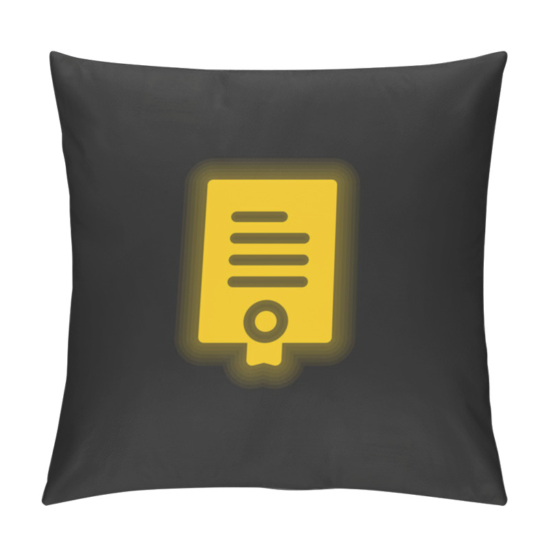 Personality  Agreement Yellow Glowing Neon Icon Pillow Covers