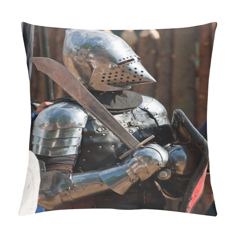 Personality  Knight In Armour With Shield And Sword Pillow Covers