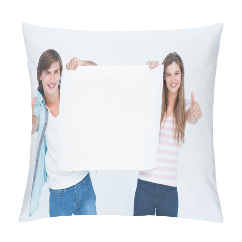 Personality  Hipster Couple Holding Poster  Pillow Covers