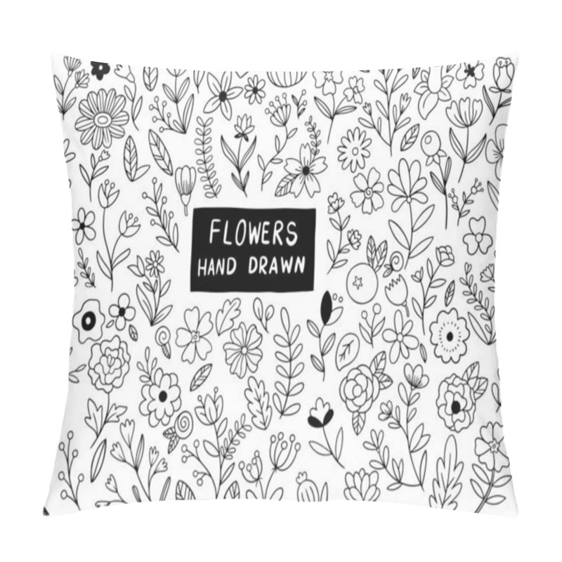 Personality  Hand Drawn Flowers Doodle Ornaments Background Pattern Vector Illustration Pillow Covers