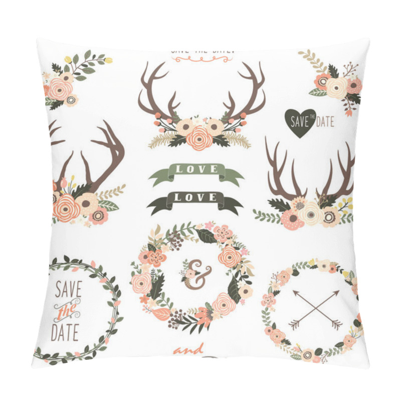 Personality  Retro Floral Antlers Collection Pillow Covers