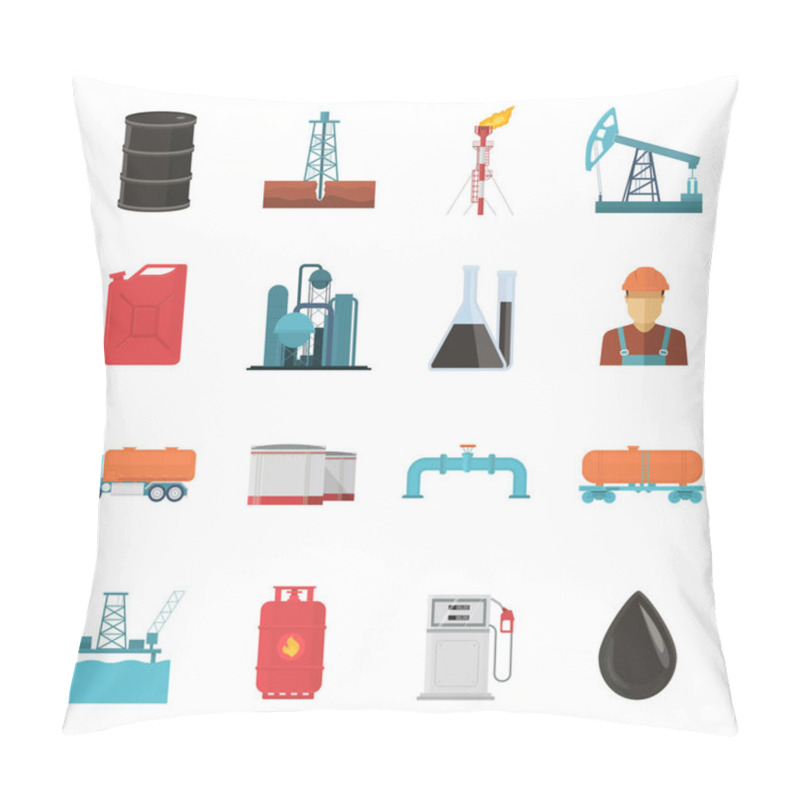 Personality  Petroleum Industry Icon Set Pillow Covers