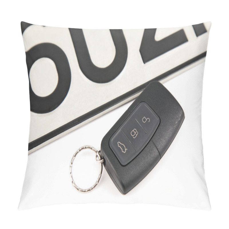 Personality  Remote Controlled Car Key And Registration Plate Pillow Covers