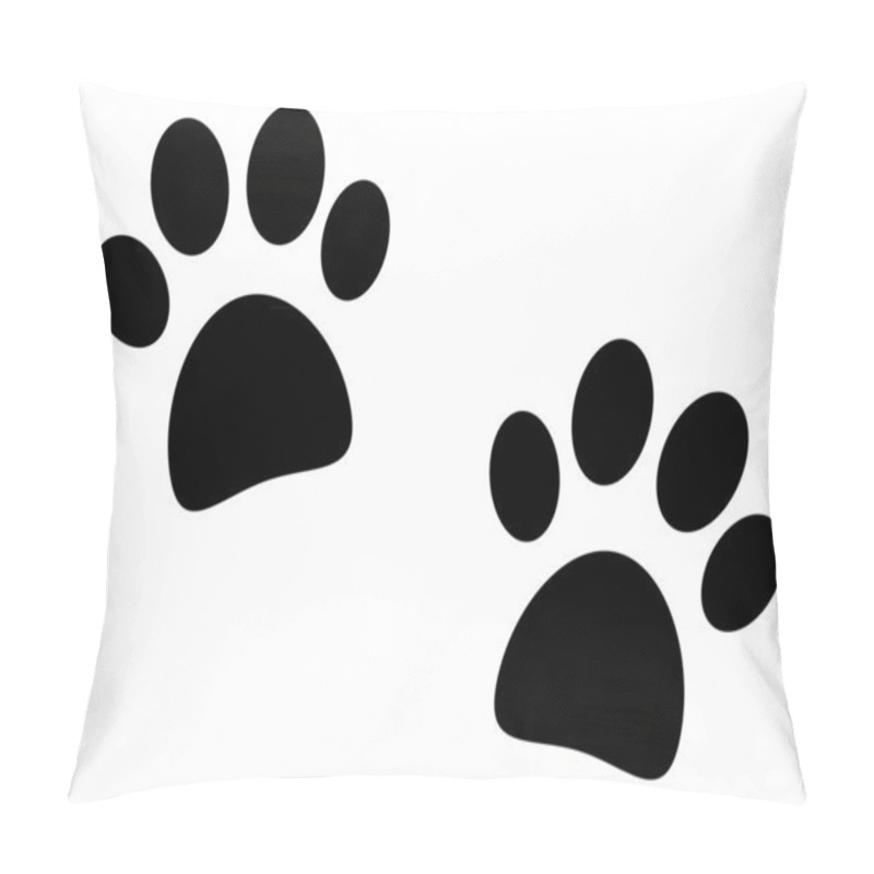 Personality  Black Paw Print On White Pillow Covers