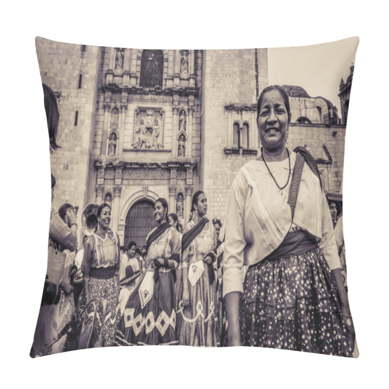 Personality  Oaxaca, Oaxaca / Mexico - 21/7/2018: (Indigenous People Celebrating The Traditional Guelaguetza In Oaxaca Mexico) Pillow Covers