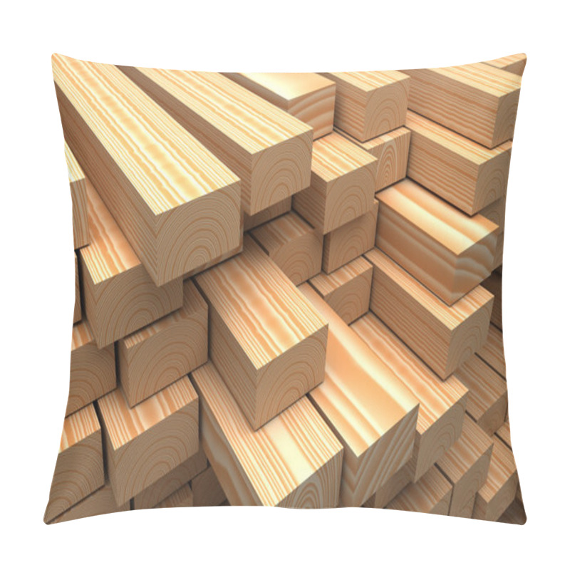 Personality  Closeup Wooden Boards. Illustration About Construction Materials Pillow Covers