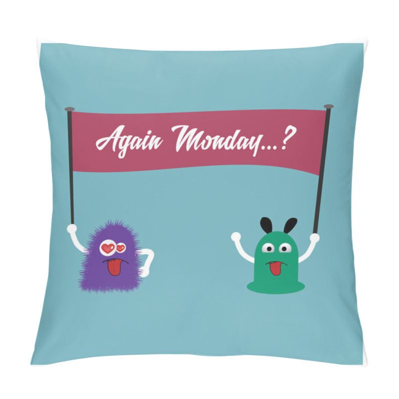 Personality  Monsters Holding Banner Pillow Covers