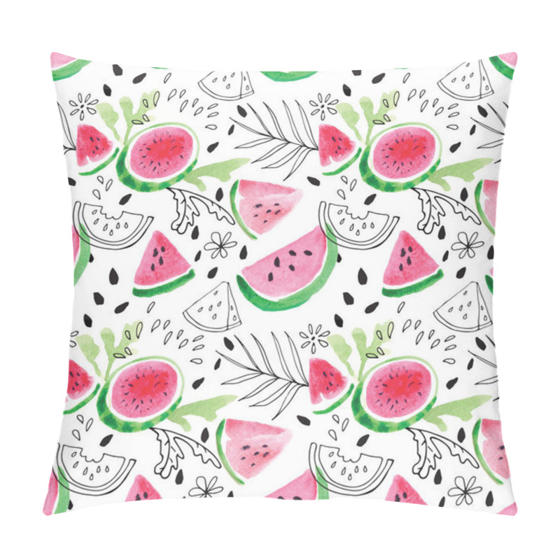 Personality  Seamless Pattern From The Juicy Lobes Of Watermelons. Pillow Covers